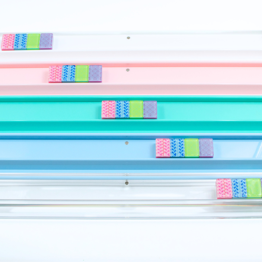 MAHJONG RACKS | Premium Acrylic | 4 Racks + 4 Pushers