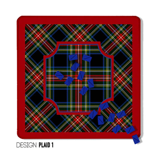 Mahjong Mat 31", Neoprene, Moody, Masculine, Winter Plaid
