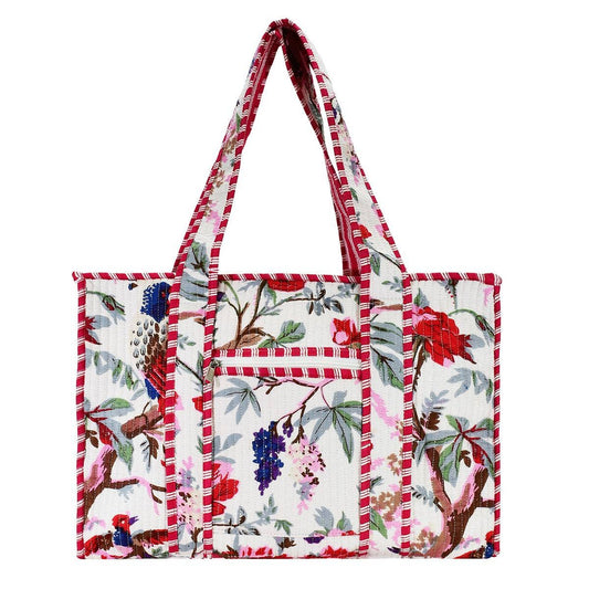 Cotton Block Print Tote Bag- Small & Large