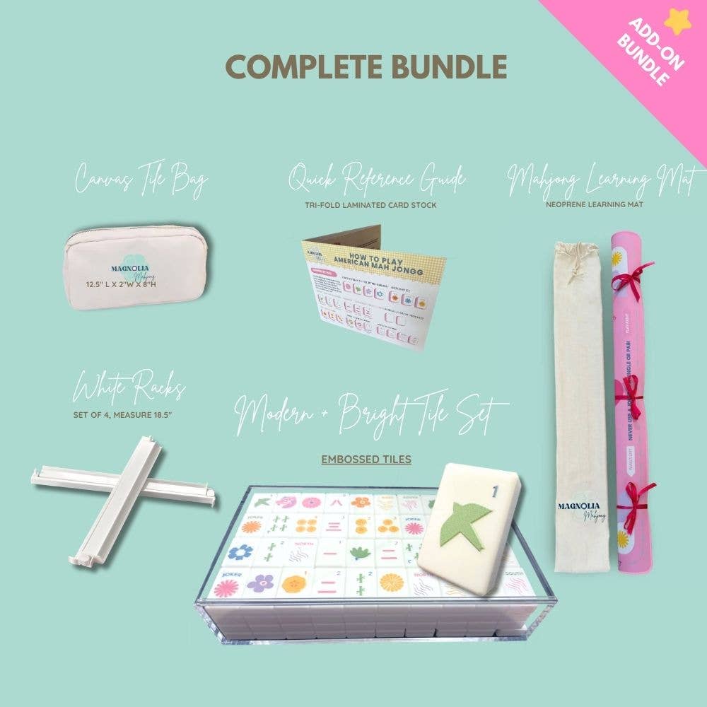 Embossed Art Mahjong Tile Set - Modern + Bright Collection