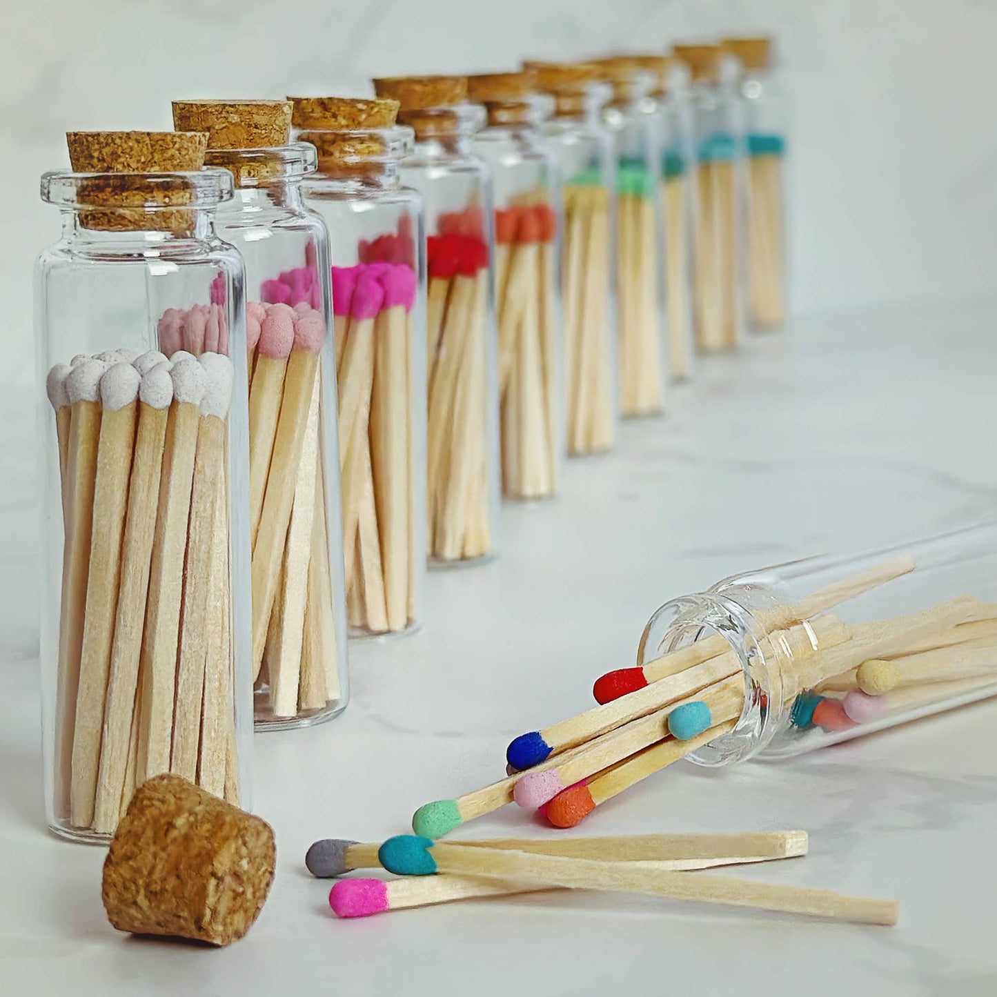 2" Matches + Small Bottle - Color of Your Choice + Strikers