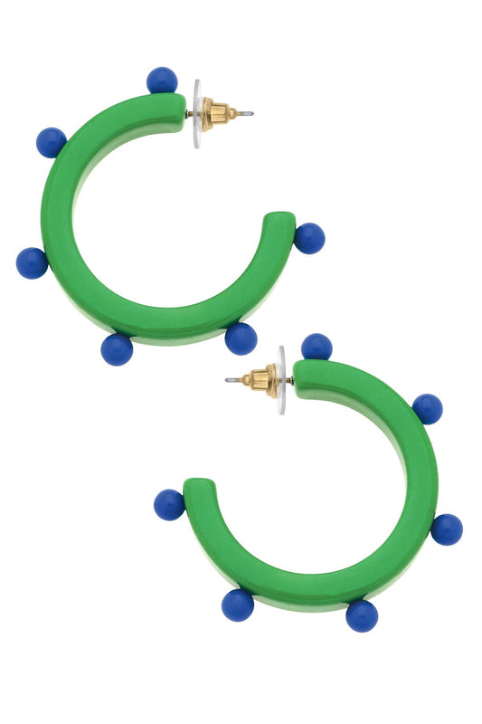 Olivia Studded Resin Hoop Earrings
