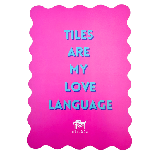 MAHJONG SHUFFLE CARD | Scalloped Edges & Bright Colors | Sized to Store with Mahjong League Cards