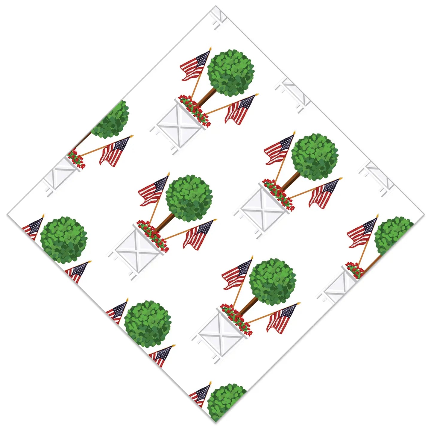 Patriotic Topiary Tree Cocktail Napkins