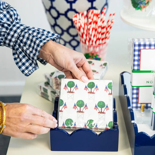 Patriotic Topiary Tree Cocktail Napkins