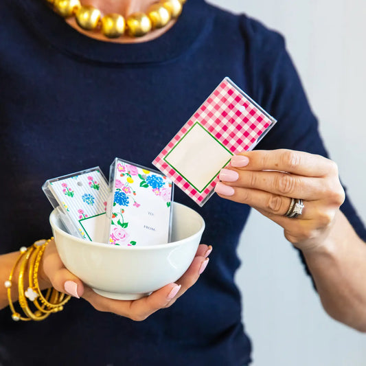 Gingham Check Hot Pink Full Color Gift Tags