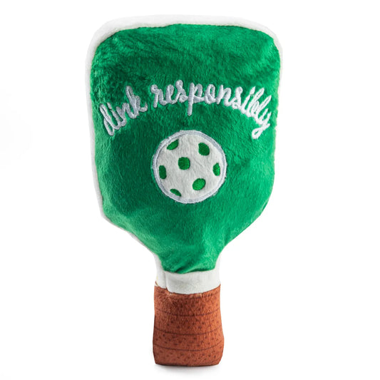 Green Stripe Pickle Ball Paddle Squeaky Toy