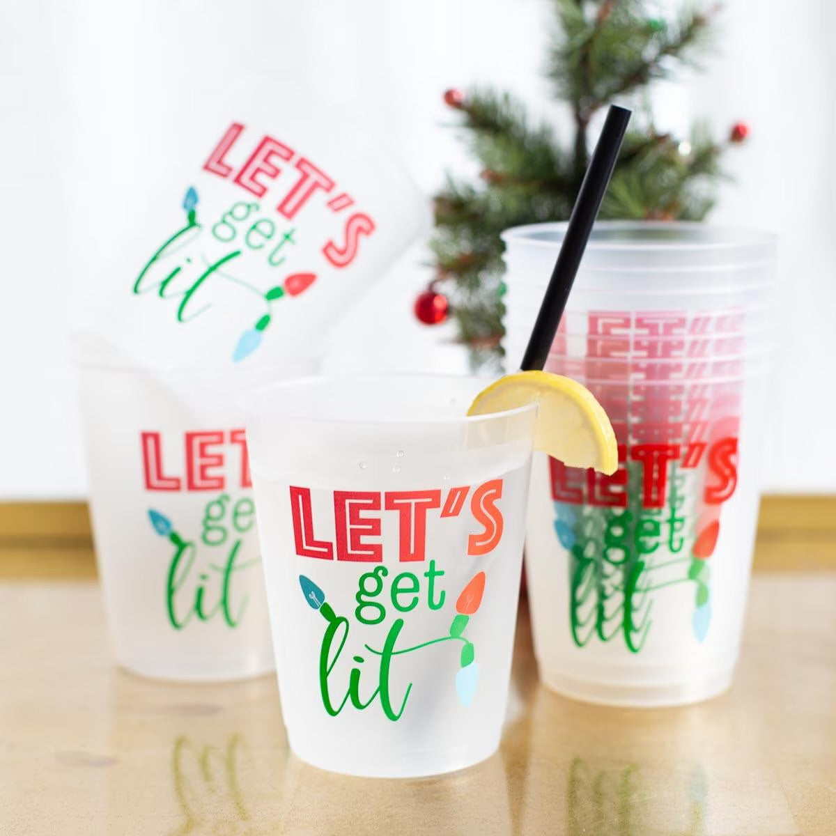 Let’s Get Lit Party Cups Frosted