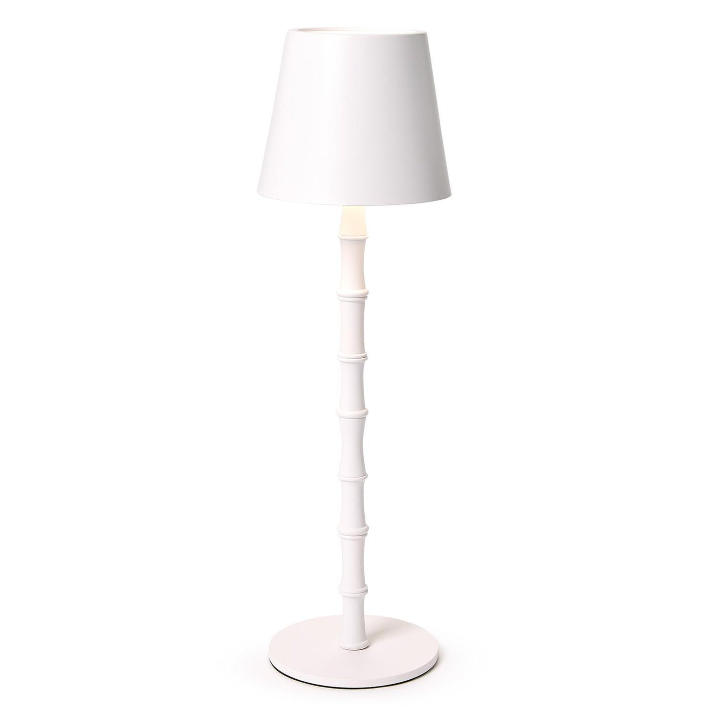 Cordless Bamboo White Table Lamp