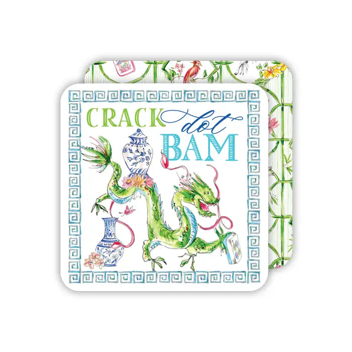 Crack Dot Bam Mahjong Dragon Square Coaster