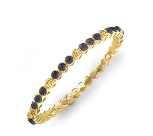 Berry Gem Petite Hinged Bangle- Blue Labradorite