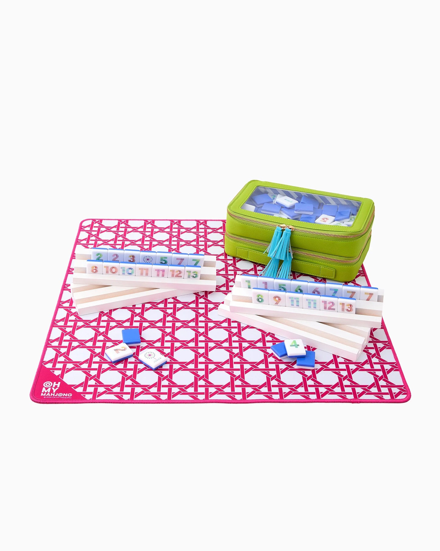 Mini Pink Cane Mat - Oh My Mahjong