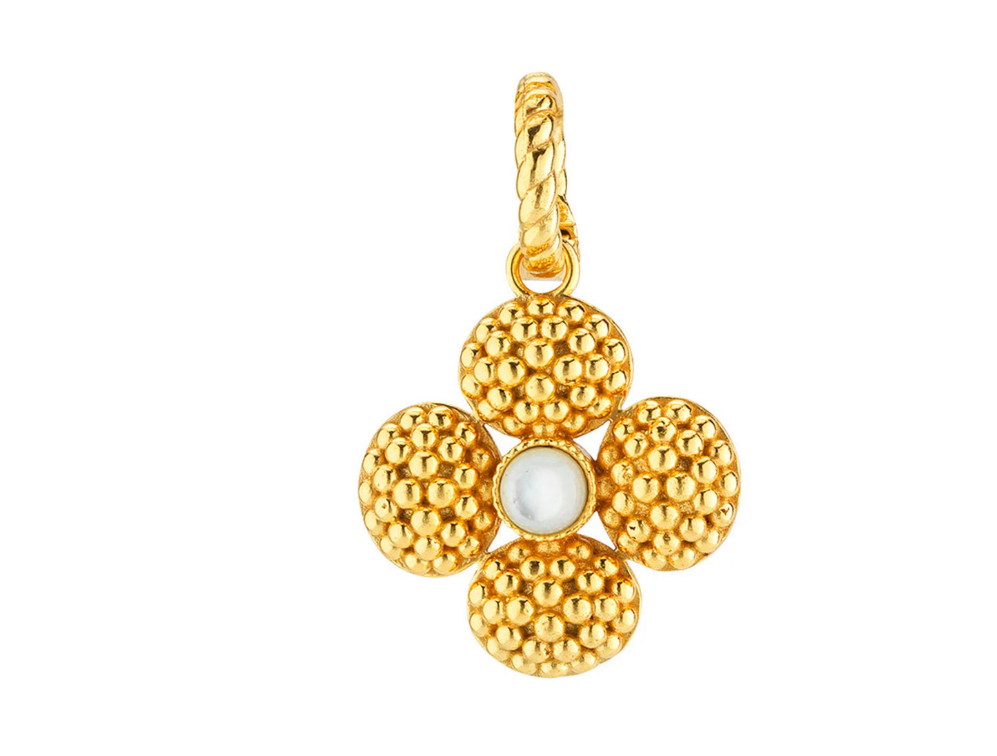 Berry Clover Double Sided Pendant- Mother of Pearl