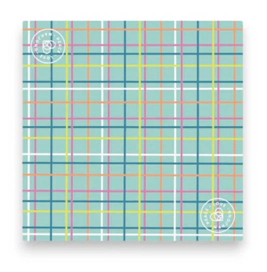 Plaid and Stripes Mahjong Mats- Peace Love Mahjong