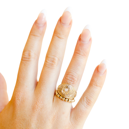 Lauren 3mm Beaded Band Ring