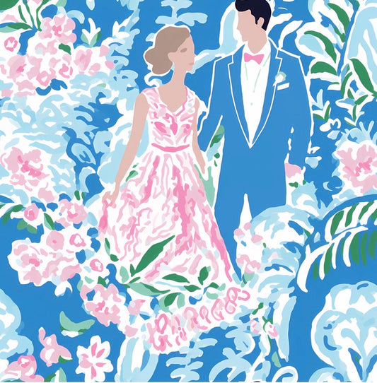 Preppy Bride and Groom Prosecco Bottle Wrap