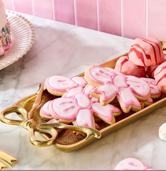 Gold Bow Set of 2 Serving Trays