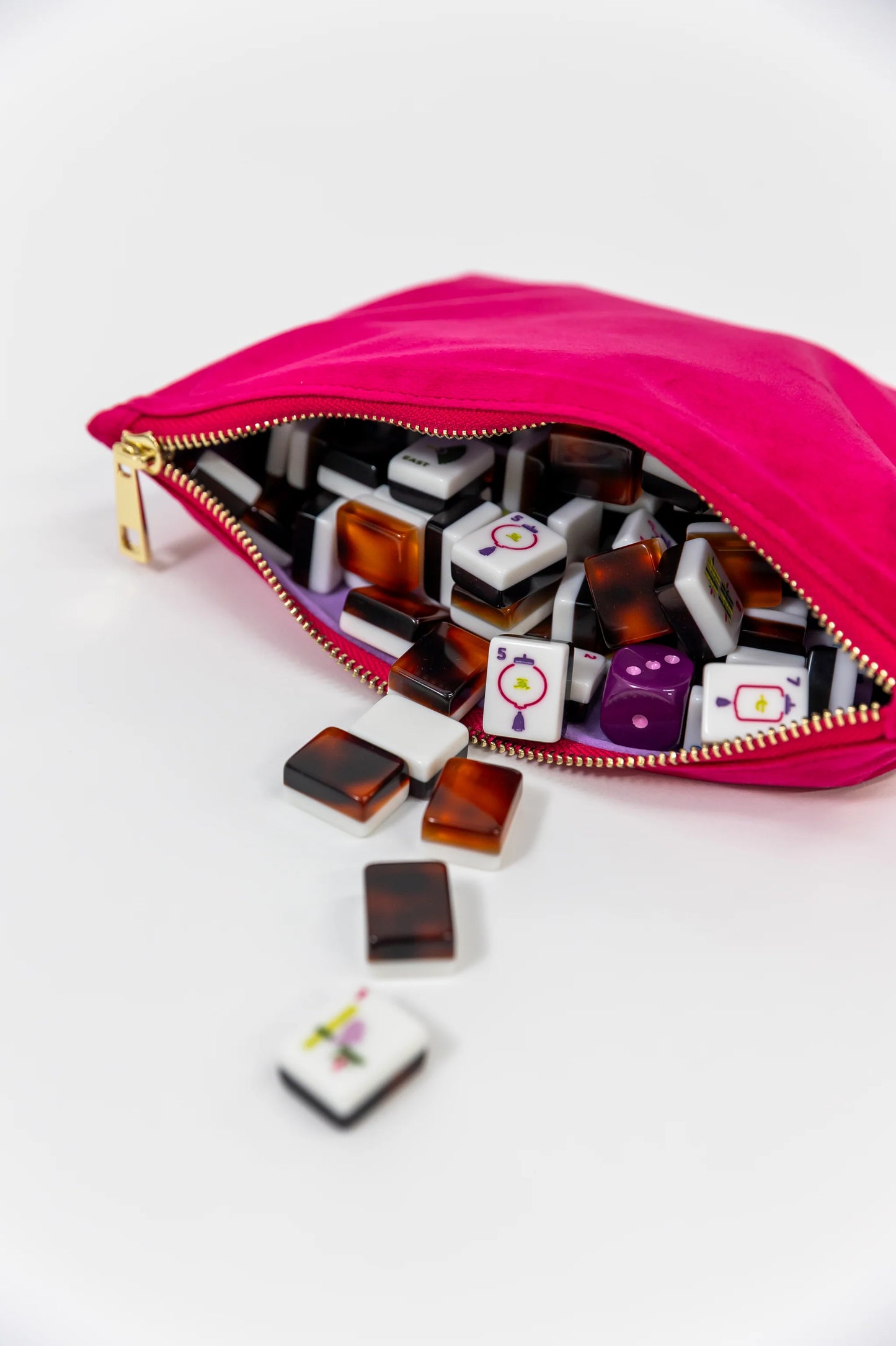 Velvet Travel Tile bag- Magenta