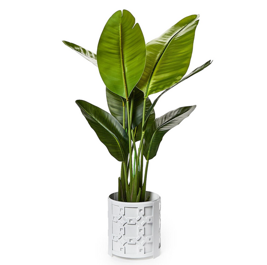 Laser Fretwork Round Metal Planter