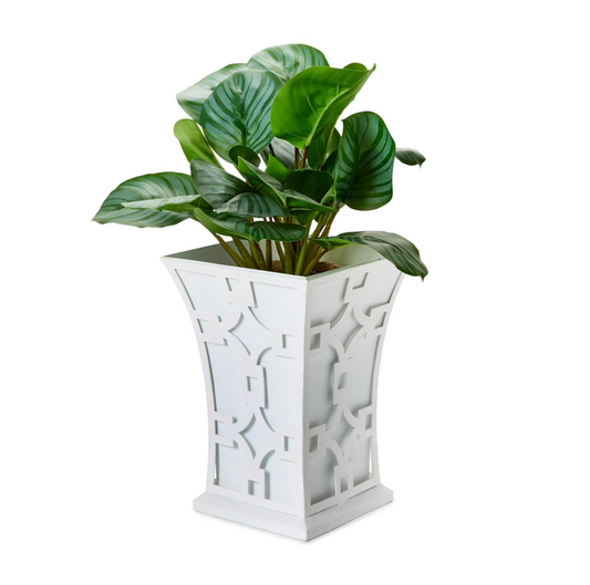 Laser Fretwork Flared Metal Planter