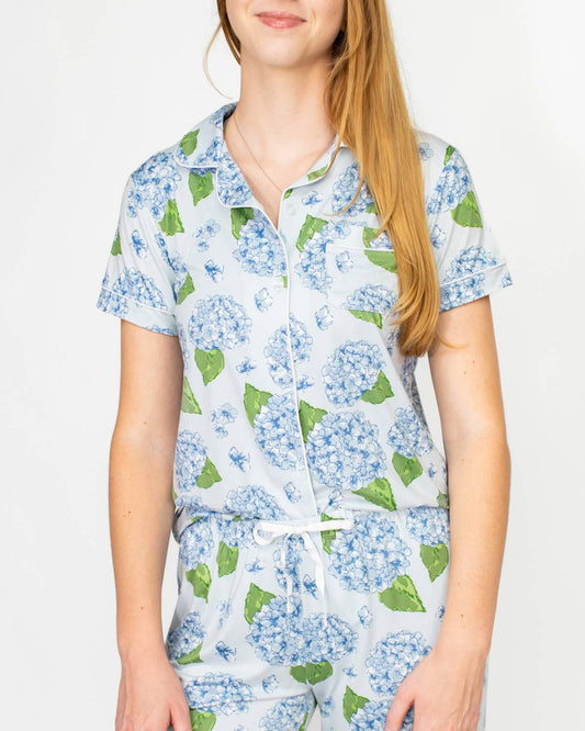 Hydrangea Short Sleeve Top with Pants