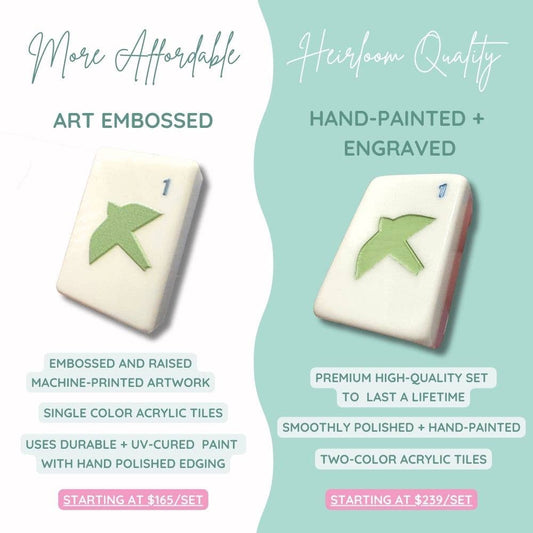 Embossed Art Mahjong Tile Set - Modern + Bright Collection