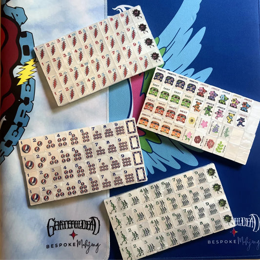 Grateful Dead x Bespoke Mahjong Travel Tiles - COSMIC WHITE PEARL