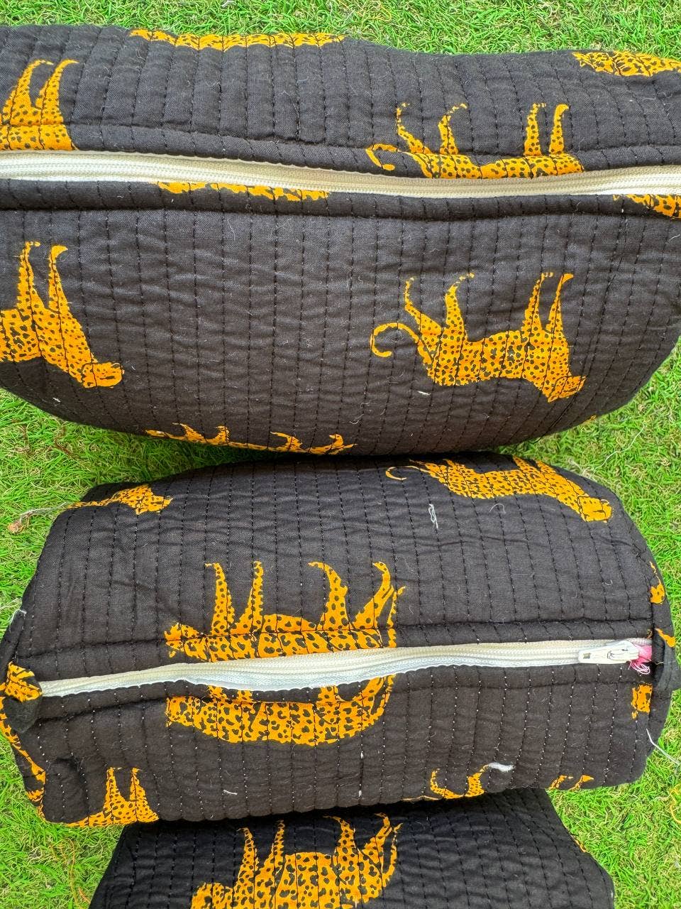 Tiger Printed Cosmetic Bag Quilted Cotton Bags Women's Bag