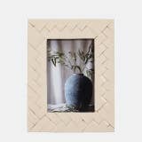 5x7 Bone Woven Photo Frame