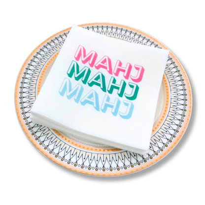 Mahjong Cocktail Napkins - 50-Pack | 5'' x 5'' folded Mahjon