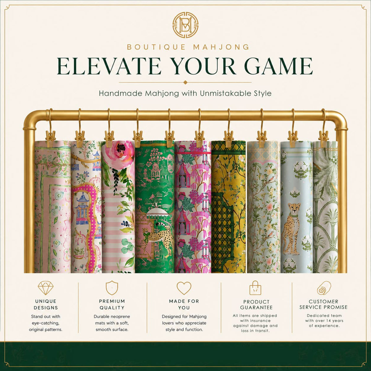 Mahjong Mat, Patel Flowers, Grand Millennial, Leopards