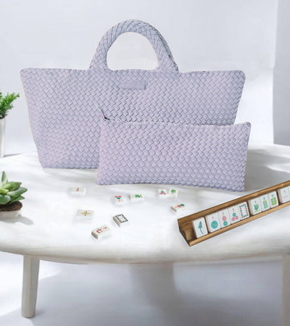 Woven Mahjong Carryall -Peace Love Mahjong