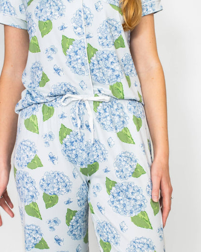 Hydrangea Short Sleeve Top with Pants