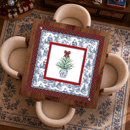 Tartan Toile Noël Mahjong Mat | Christmas [Non-Neoprene]