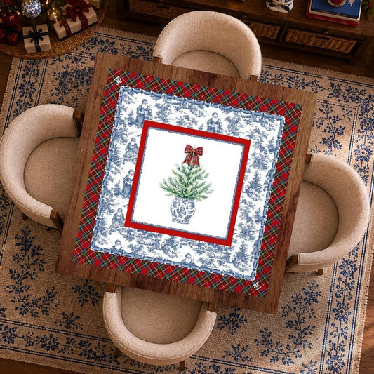 Tartan Toile Noël Mahjong Mat | Christmas [Non-Neoprene]