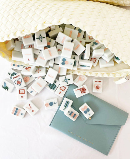 Woven Mahjong Carryall -Peace Love Mahjong