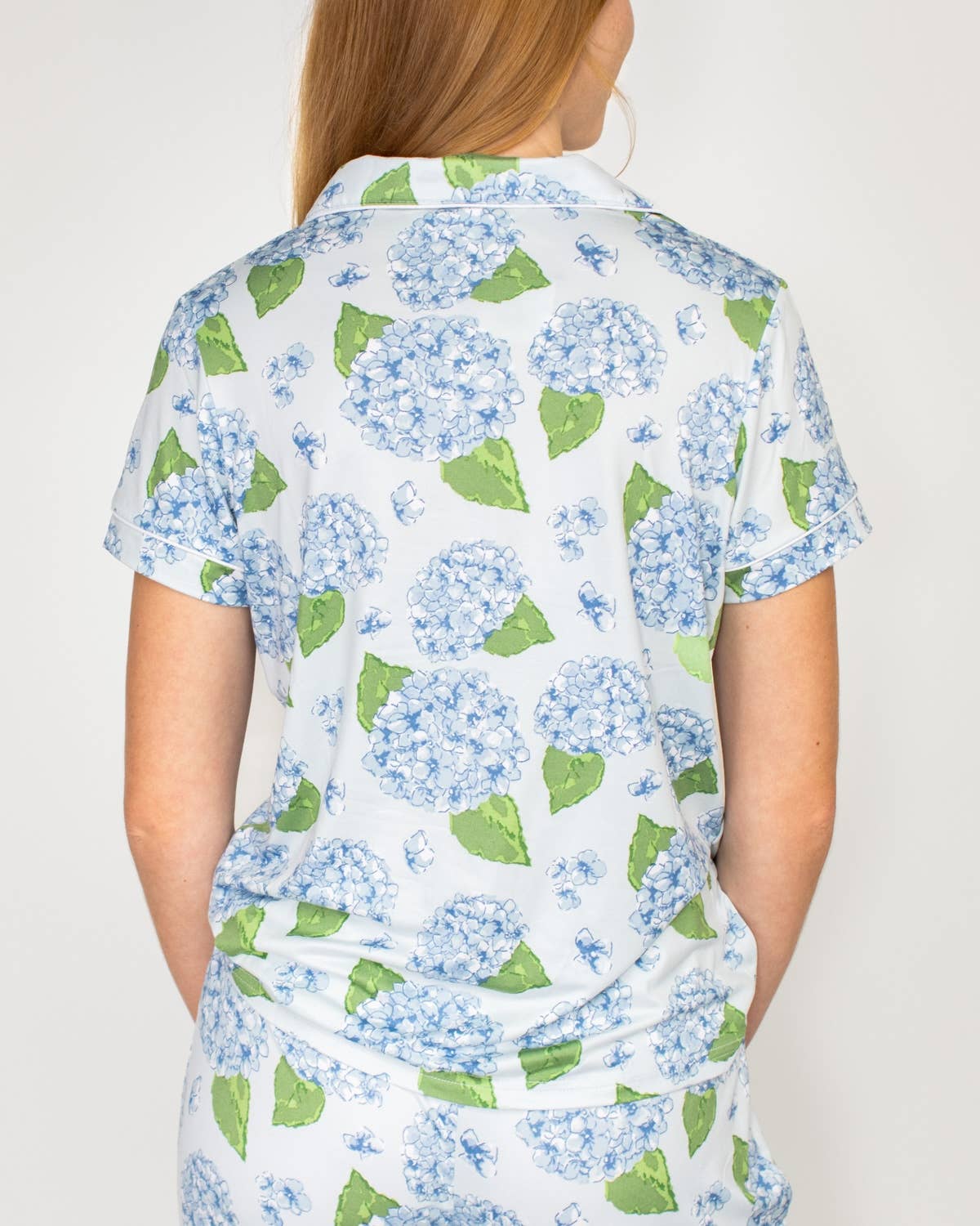 Hydrangea Short Sleeve Top with Pants
