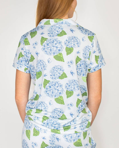 Hydrangea Short Sleeve Top with Pants