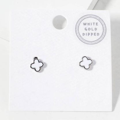 Gold-Dipped Clover Post Earrings