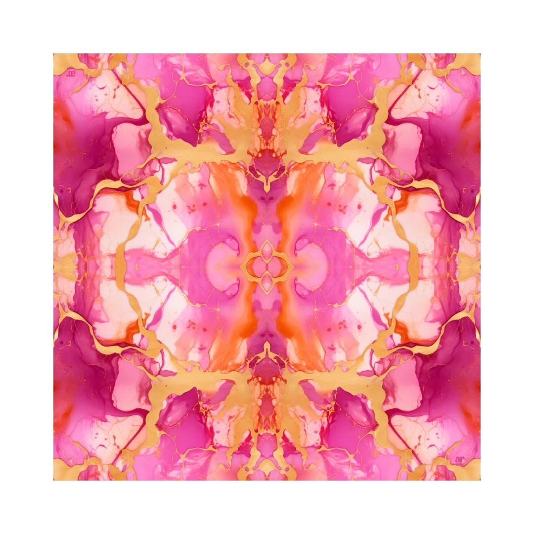 Golden Pink Mahjong Mat |  Grand Marble [Non-Neoprene]