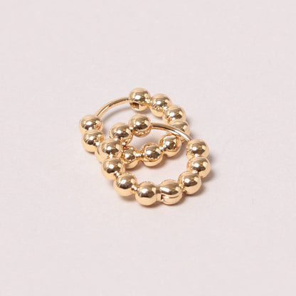 14K Gold-Dipped Ball Hoop Earring