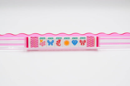 Crystal Prism Pink | Mahjong with Bold Angles and Vibrant Vibes | 1.25" x 0.9" x 0.7"