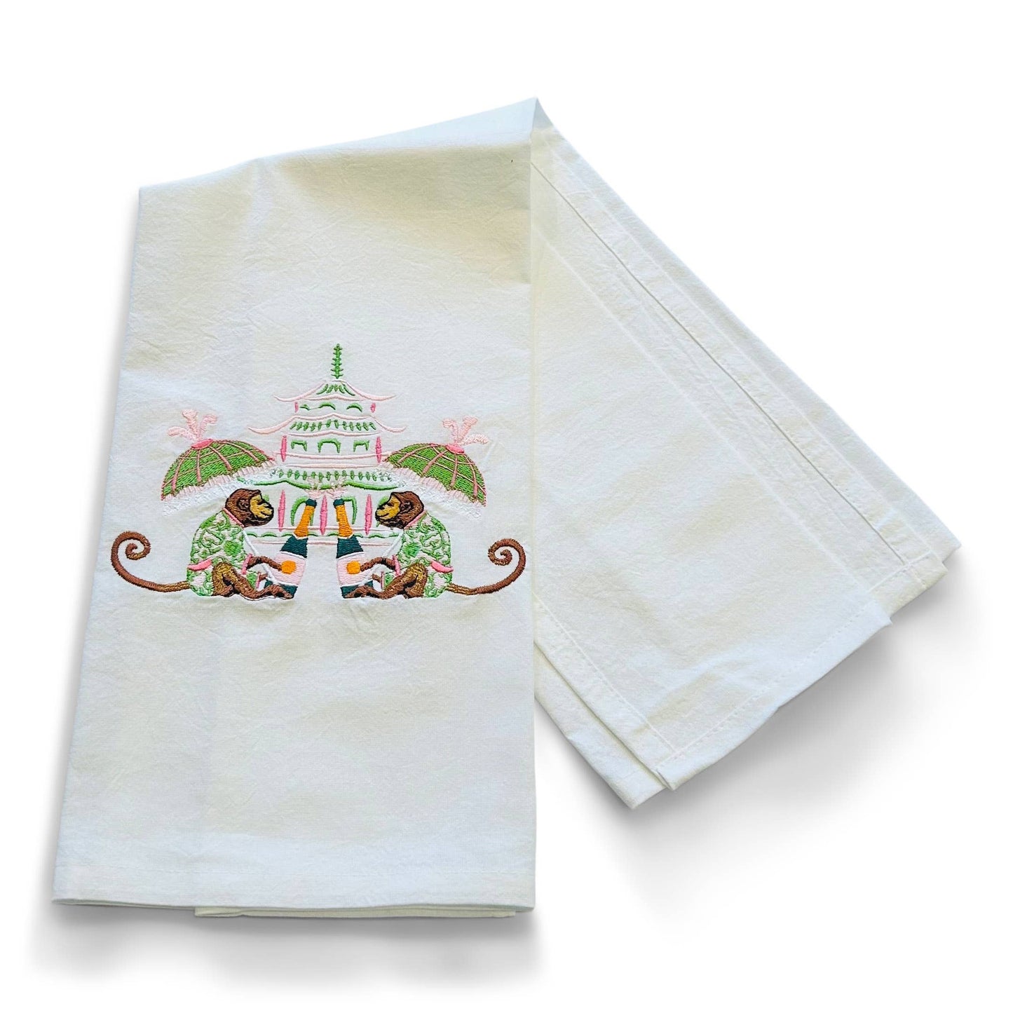 Towel - Celebrating Monkeys on white