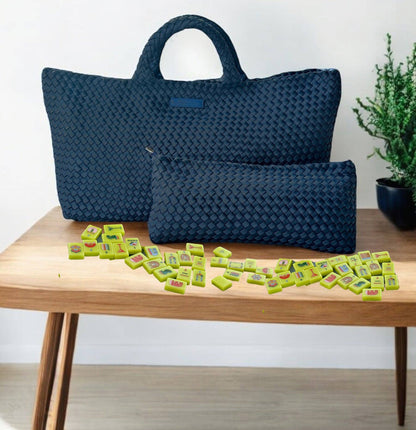 Woven Mahjong Carryall -Peace Love Mahjong