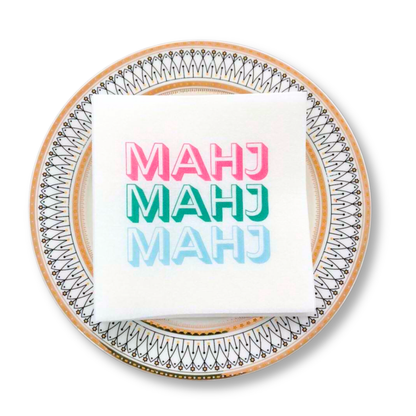 Mahjong Cocktail Napkins - 50-Pack | 5'' x 5'' folded Mahjon