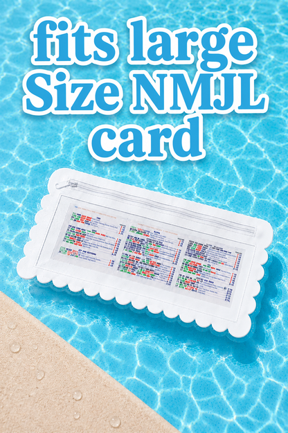 Splash-Proof Mahjong Card Holder for Pool Mahjong - White Scallops LARGE SIZE