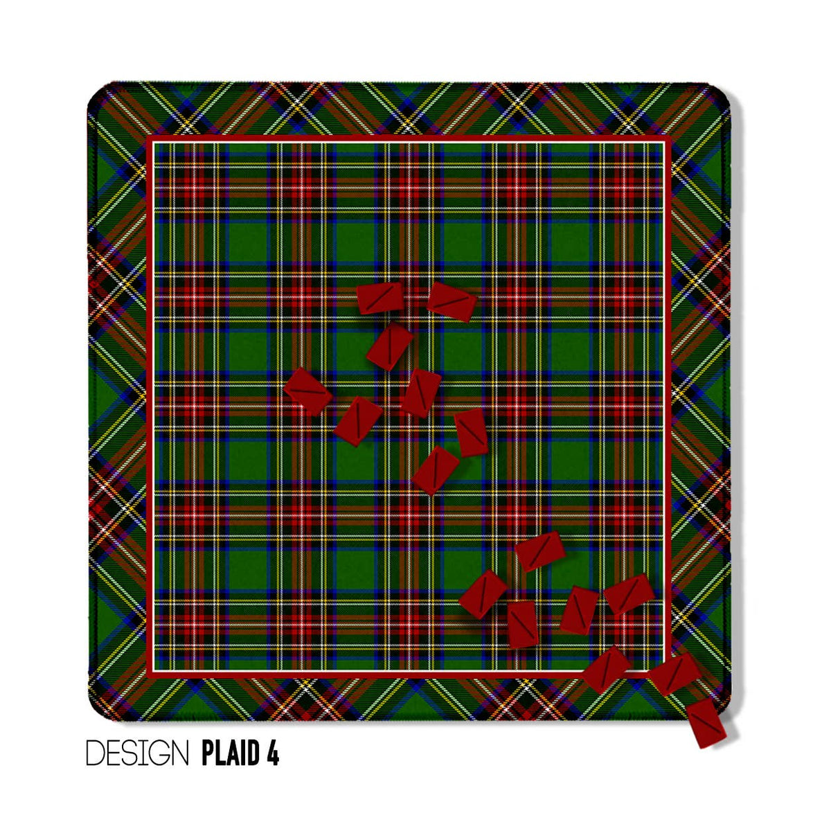 Mahjong Mat 31", Neoprene, Moody, Masculine, Winter Plaid
