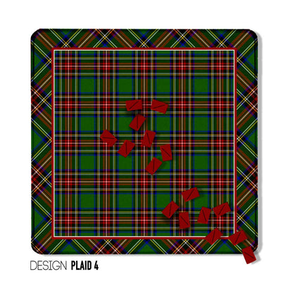 Mahjong Mat 31", Neoprene, Moody, Masculine, Winter Plaid