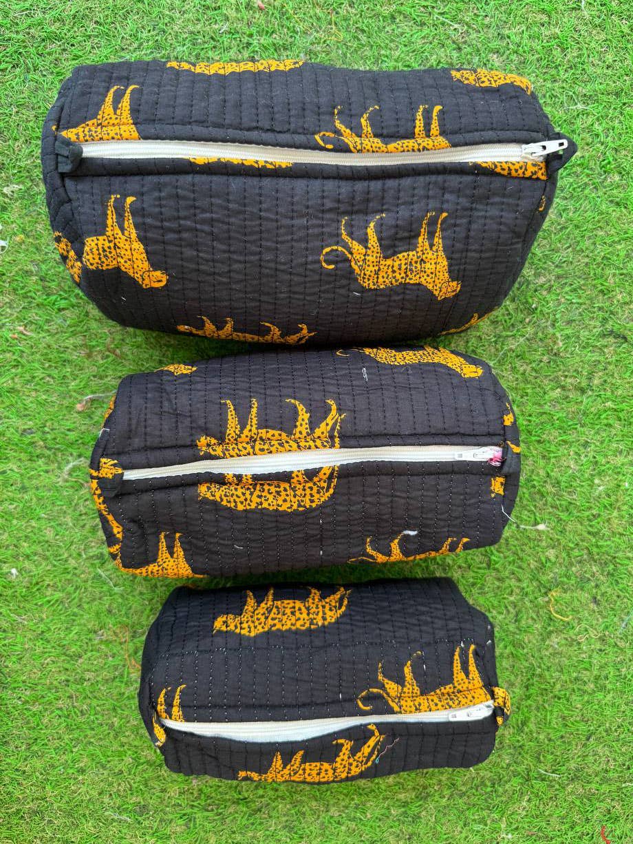 Tiger Printed Cosmetic Bag Quilted Cotton Bags Women's Bag