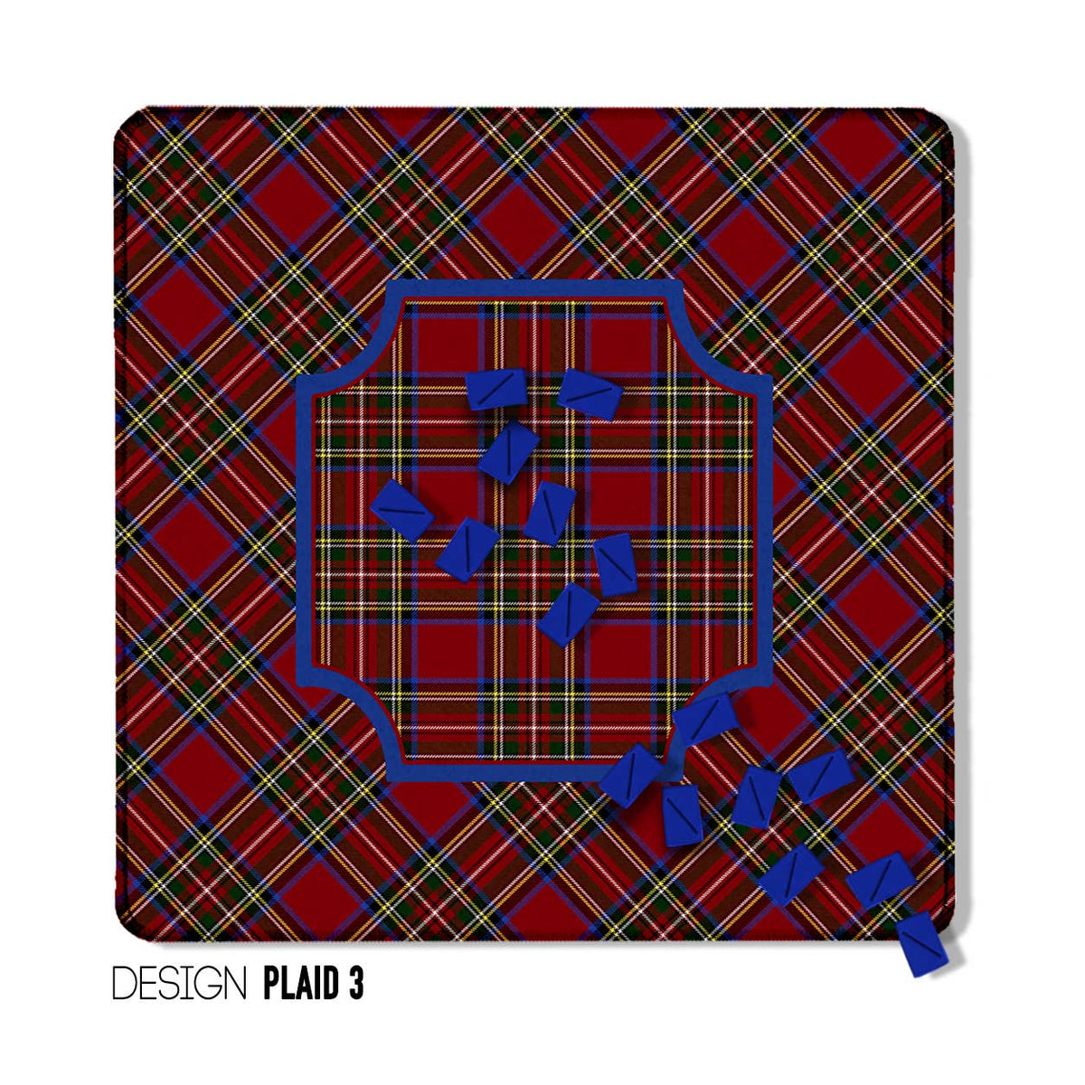 Mahjong Mat 31", Neoprene, Moody, Masculine, Winter Plaid